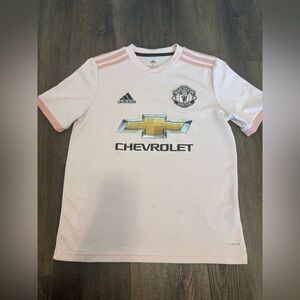 Adidas Manchester United 2018-19 away kids size large soccer futbol jersey
